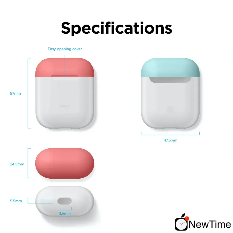 Elago Duo Case Nightglow Blue / Italian Rose / Coral Blue for Airpods (EAPDO-LUBL-IROCBL)